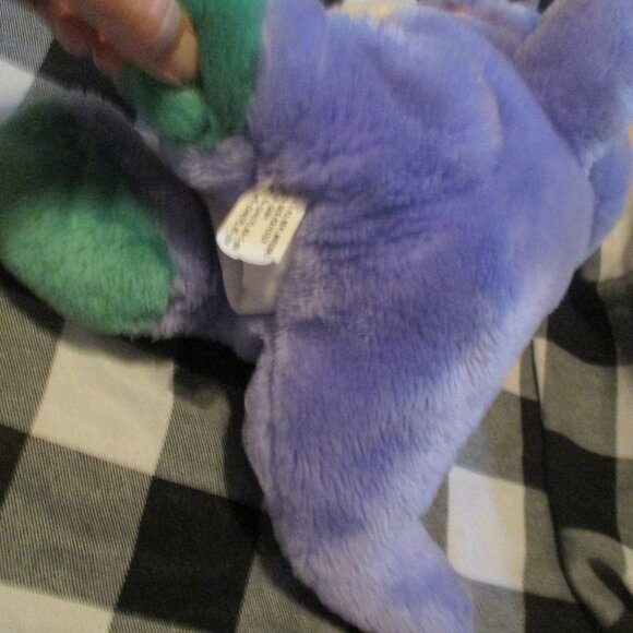 Vintage Purple Dinosaur Hand Puppet Stuffed Animal Plush Toy - Picture 4 of 4